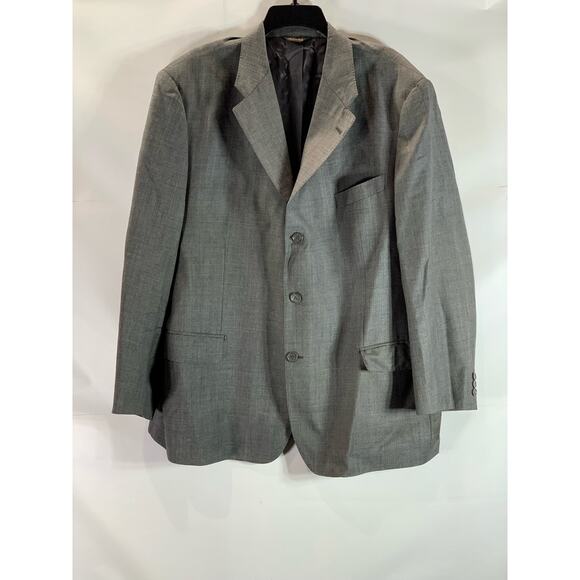 H By HALSTON Men's Gray Three-Button Notch Lapel Blazer SZ 48 - Picture 1 of 11